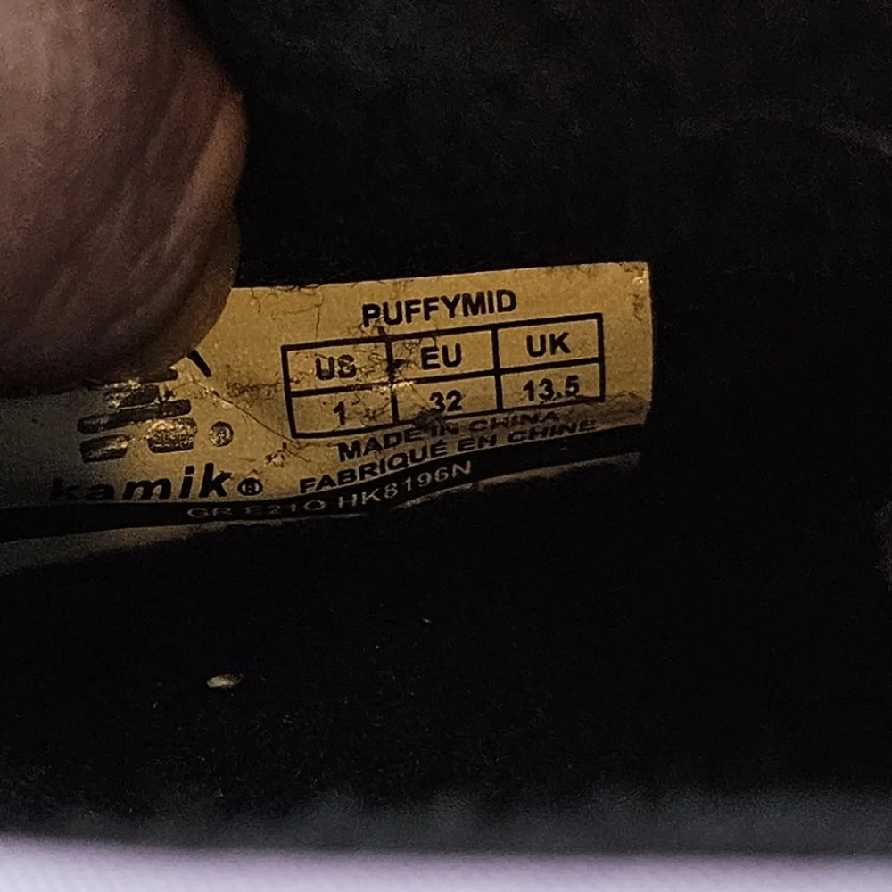 Kamik puffy midnight sherp lined slippers size 1
